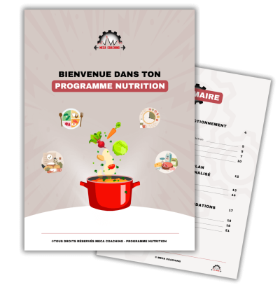 Aperçu de la couverture du programme personnalisé Nutrition réalisé par Meca Coaching